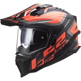LS2 MX701 Explorer Alter Endurohelm mattschwarz neon orange