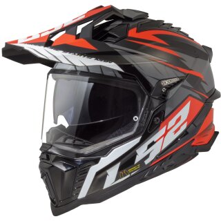 LS2 MX701 Explorer Spire Endurohelm schwarz Titanium rot