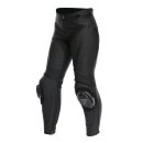 Dainese Delta 4 Damen Motorradhose Leder schwarz schwarz