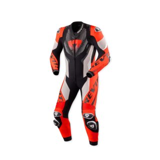 Revit Hyperspeed 3 Lederkombi Einteiler hellgrau neonrot