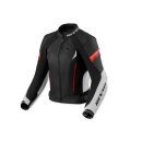 Revit Xena 4 Damen Motorrad-Jacke Leder weiß neonrot