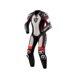 Revit Xena 4 Damen Lederkombi 1-teiler weiß neonrot