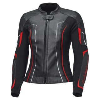 Held Debbie 3 Damen Motorradjacke Leder schwarz neonrot