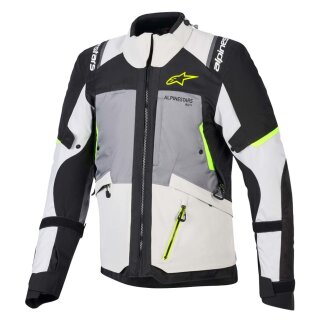 Alpinestars Andes V4 Motorrad-Jacke Ice grau schwarz neongelb