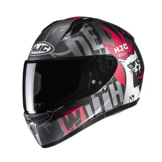 HJC C10 Fop Integralhelm Motorrad Mc1SF mattschwarz rot