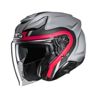 HJC F31 Bask Motorrad Jethelm Mc1SF mattschwarz grau rot