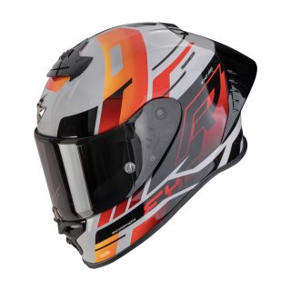 Scorpion Exo-R1 Evo II Air Adrenaline Helm grau rot orange