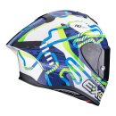 Scorpion Exo-R1 Evo II Air Cornering Helm weiß blau grau