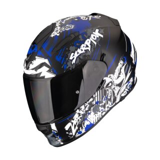 Scorpion Exo-491 Spector Motorrad-Helm mattschwarz blau