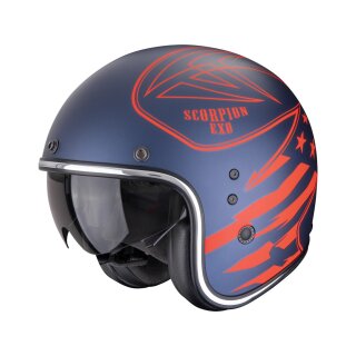 Scorpion Belfast Evo Dawg Jethelm mattblau rot