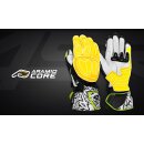 4SR RR Aramid Core Motorrad-Handschuh Race weiß neongelb
