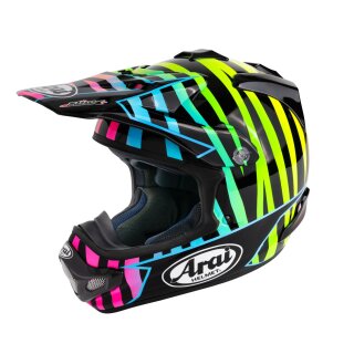 Arai MX-V Evo Van Beveren Crosshelm grün blau rosa gelb