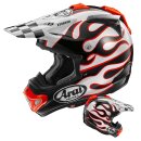 Arai MX-V Evo Flame Crosshelm weiß rot schwarz